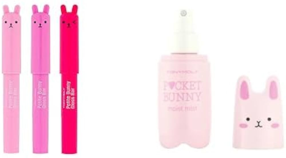 Bundle of TONYMOLY Petit Bunny Lip Gloss 3 pk + TONYMOLY Pocket Bunny Facial Mist | Amazon (US)