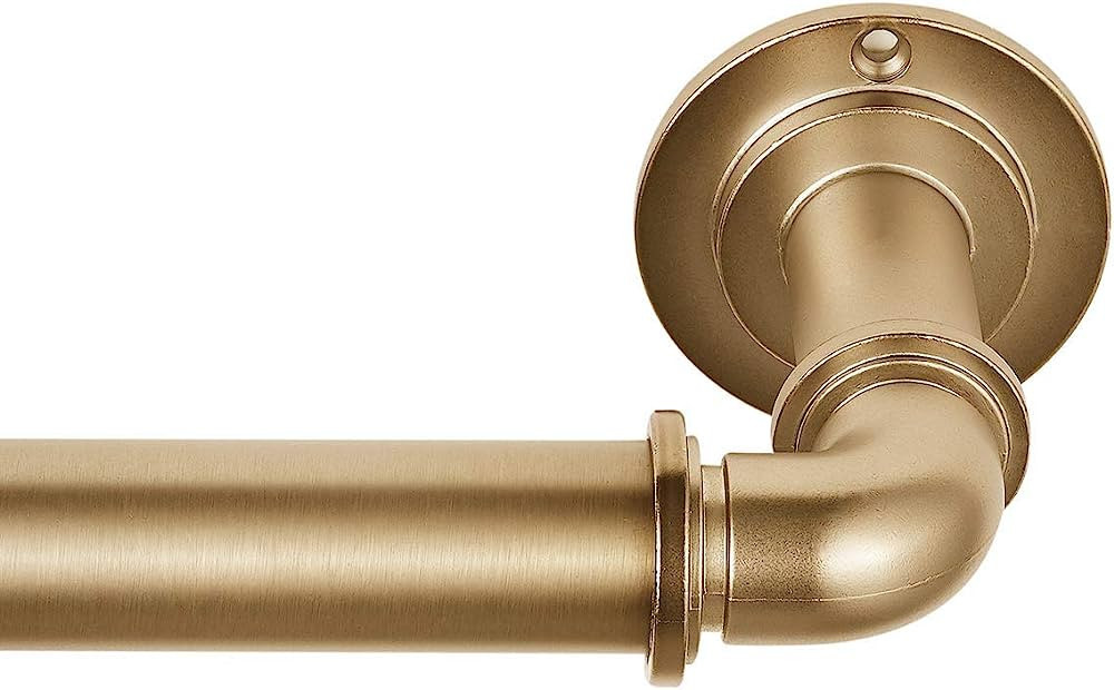 MODE Industrial Room Darkening Collection 1 1/8" Diameter Industrial Curtain Rod Set with Steel W... | Amazon (US)