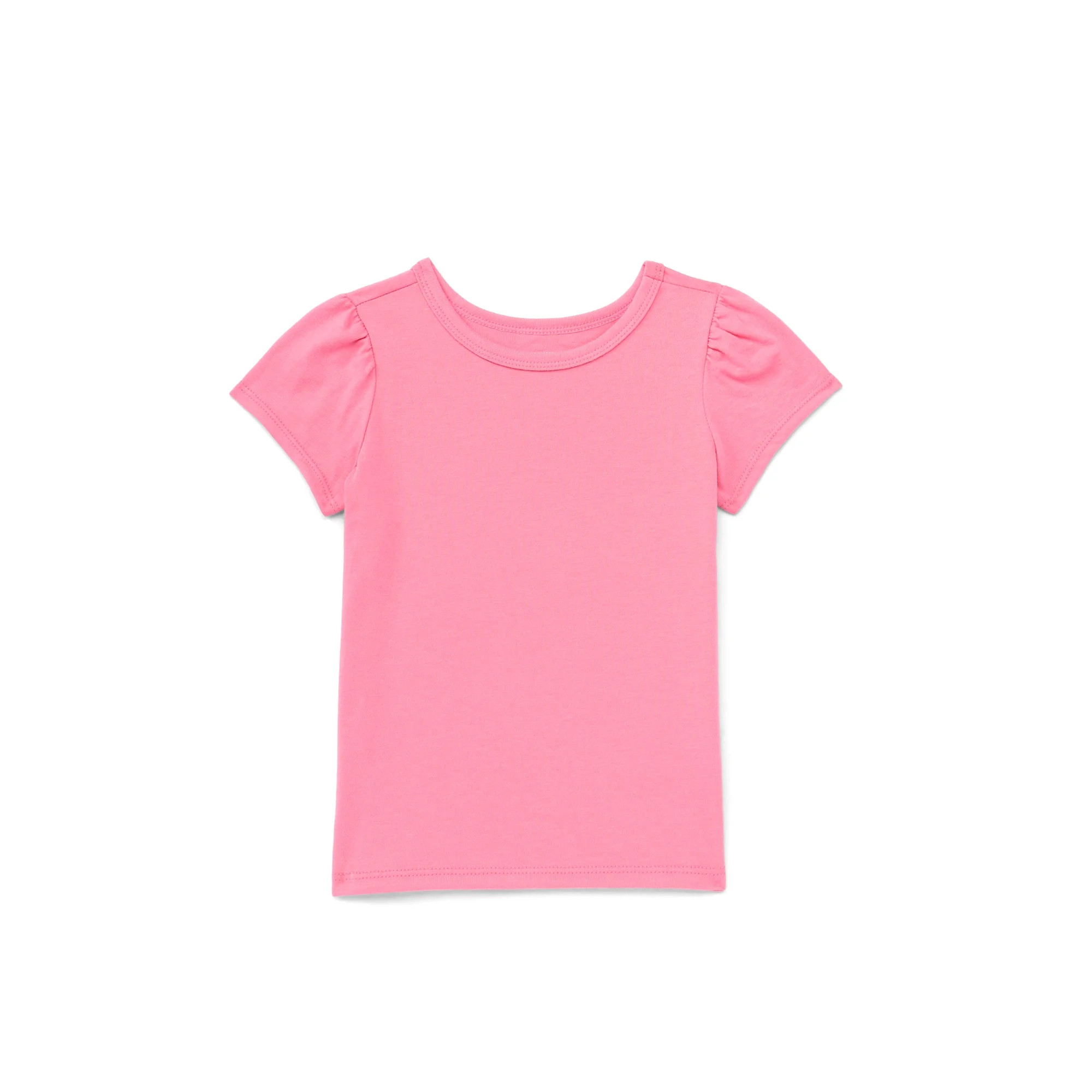 Garanimals Toddler Girl Short Puff Sleeve Solid T-Shirt, Sizes 18M-5T | Walmart (US)