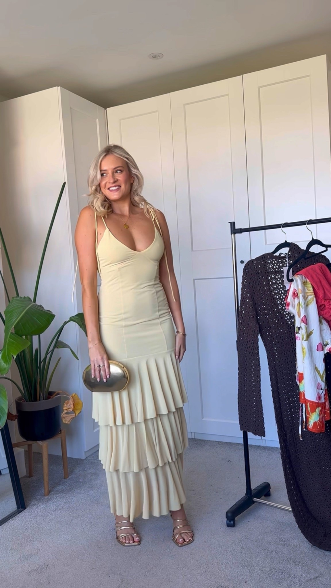 Zara yellow ruffle dress - wearing a small 

Wedding guest dress