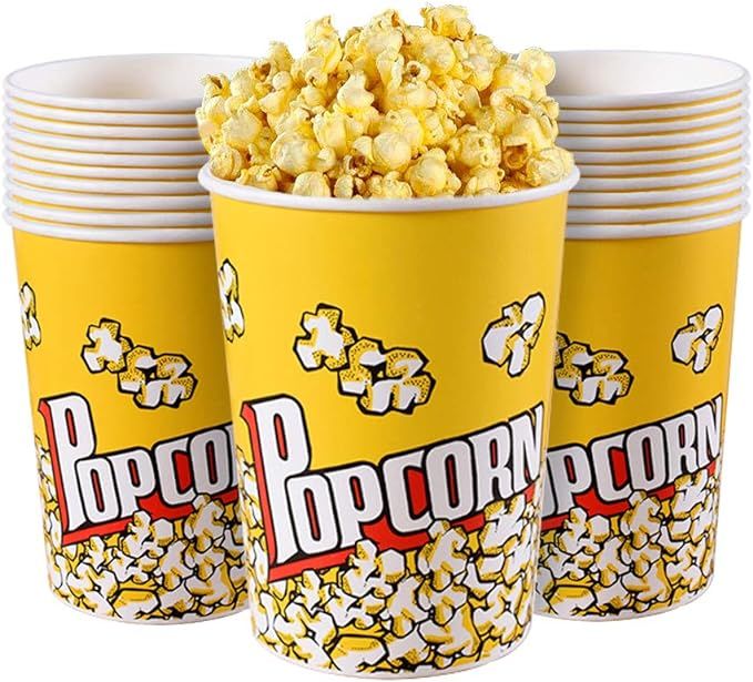 MyLifeUNIT Popcorn Boxes, 32 OZ Paper Popcorn Containers for Party and Movie Night (20 Pack) | Amazon (US)