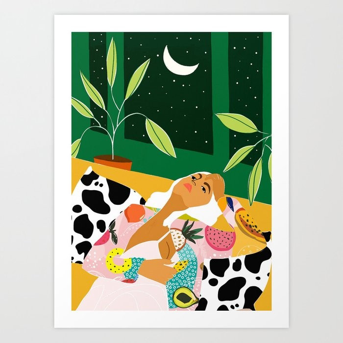 Eclectic Moon Lover Art Print | Society6