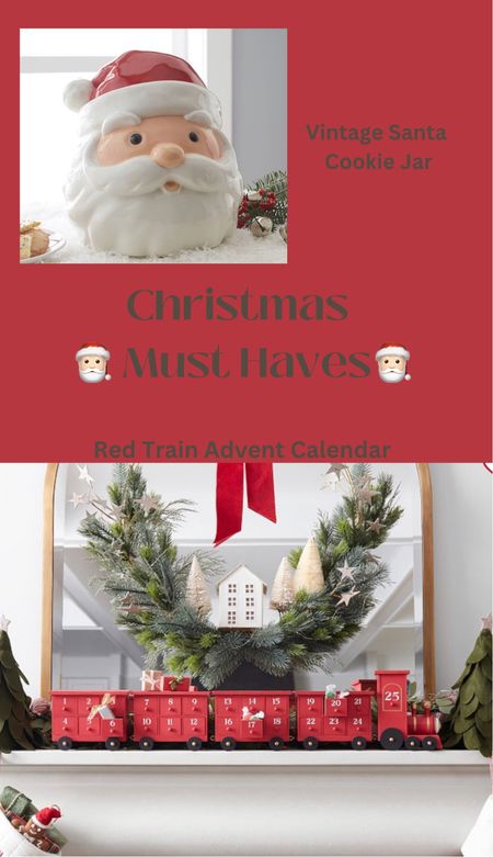 The most perfect classic vintage Santa cookie jar and wooden red train advent calendar 

#LTKHoliday #LTKGiftGuide #LTKSeasonal