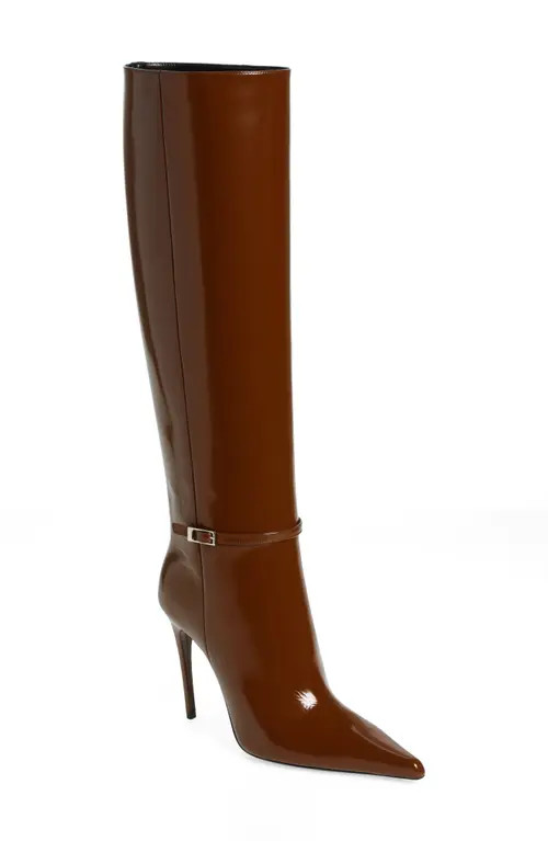 Saint Laurent Vendome Pointy Toe Patent Leather Boot in Cognac at Nordstrom, Size 9.5Us | Nordstrom