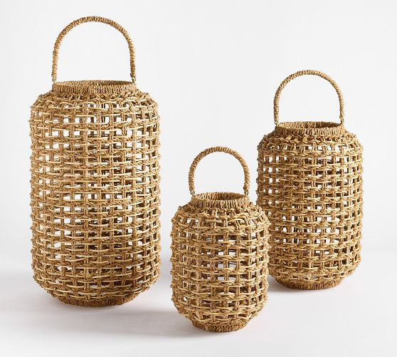 Conrad Woven Lantern - Natural | Pottery Barn (US)