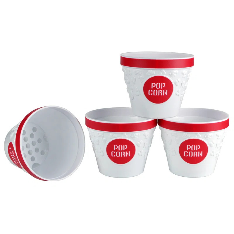 Hutzler Popcorn Bowls with Kernel Catcher (Set of 4) | Wayfair North America