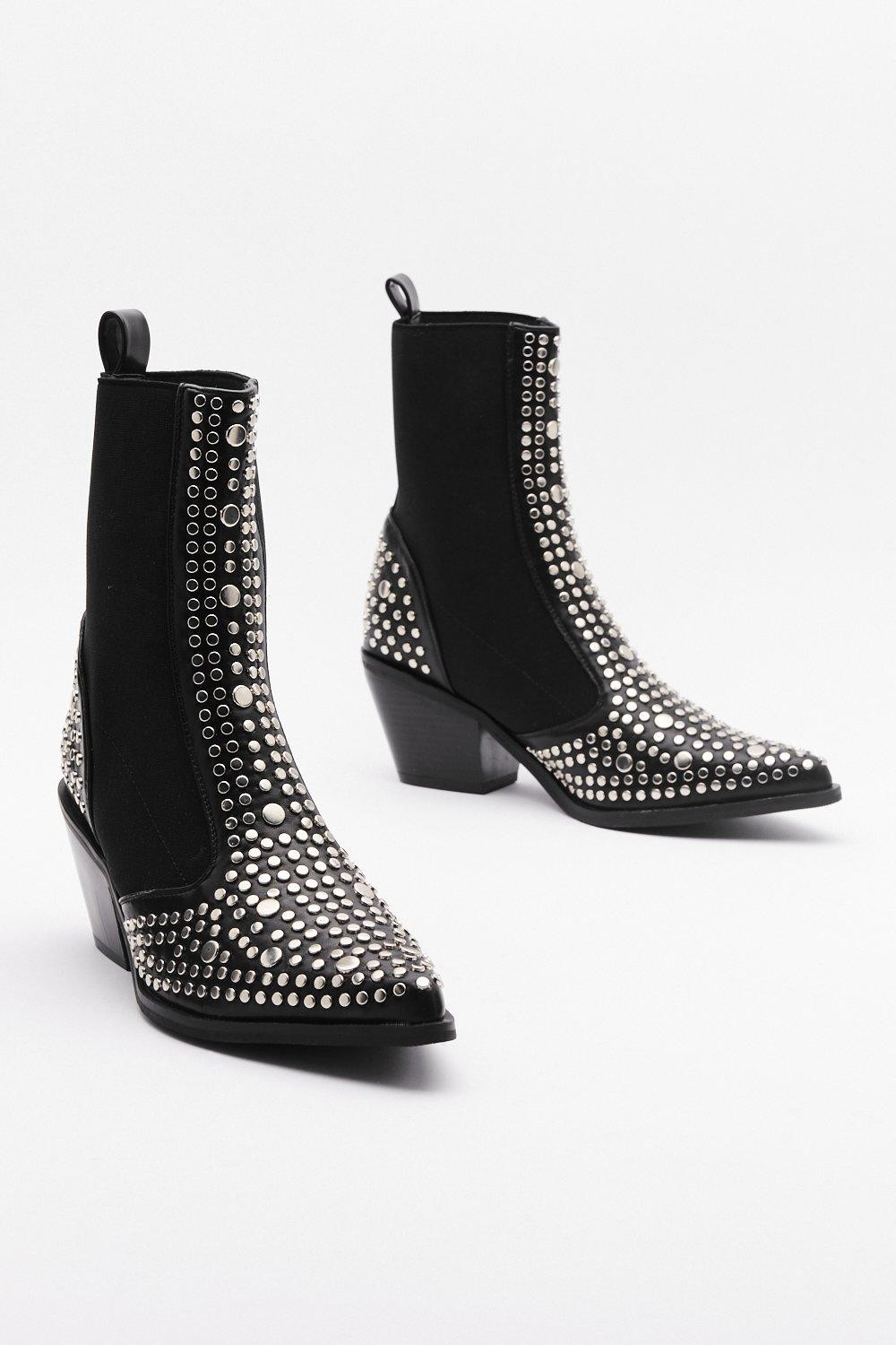 Studded Western Chelsea Boots | Nasty Gal (US)