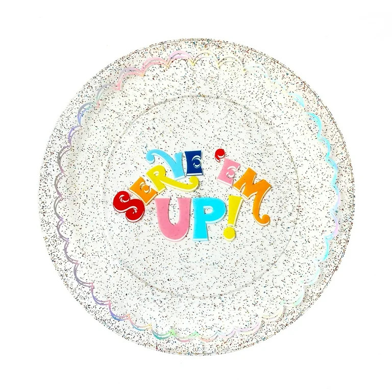 Packed Party 'Serve 'Em Up' 14" Serving Platter, Glitter - Infused, Foil Accents | Walmart (US)