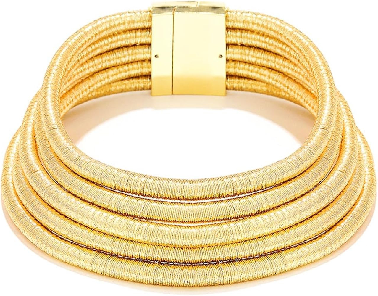 African Choker Necklace Gold Rope Weave Collar Layered Boho Tribal Chokers Multilayer Statement P... | Amazon (US)