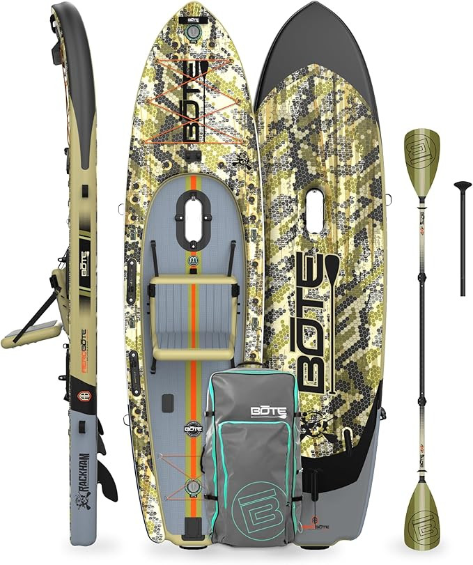 BOTE Rackham Aero Inflatable Stand Up Fishing Paddle Board Blow Up iSUP 12 FT 4” Adult Kids Fam... | Amazon (US)