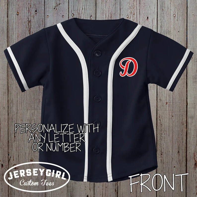 Custom Infant/Toddler Navy Baseball Jersey, Customized Baby Baseball Jersey, 1st Birthday Basebal... | Etsy (US)