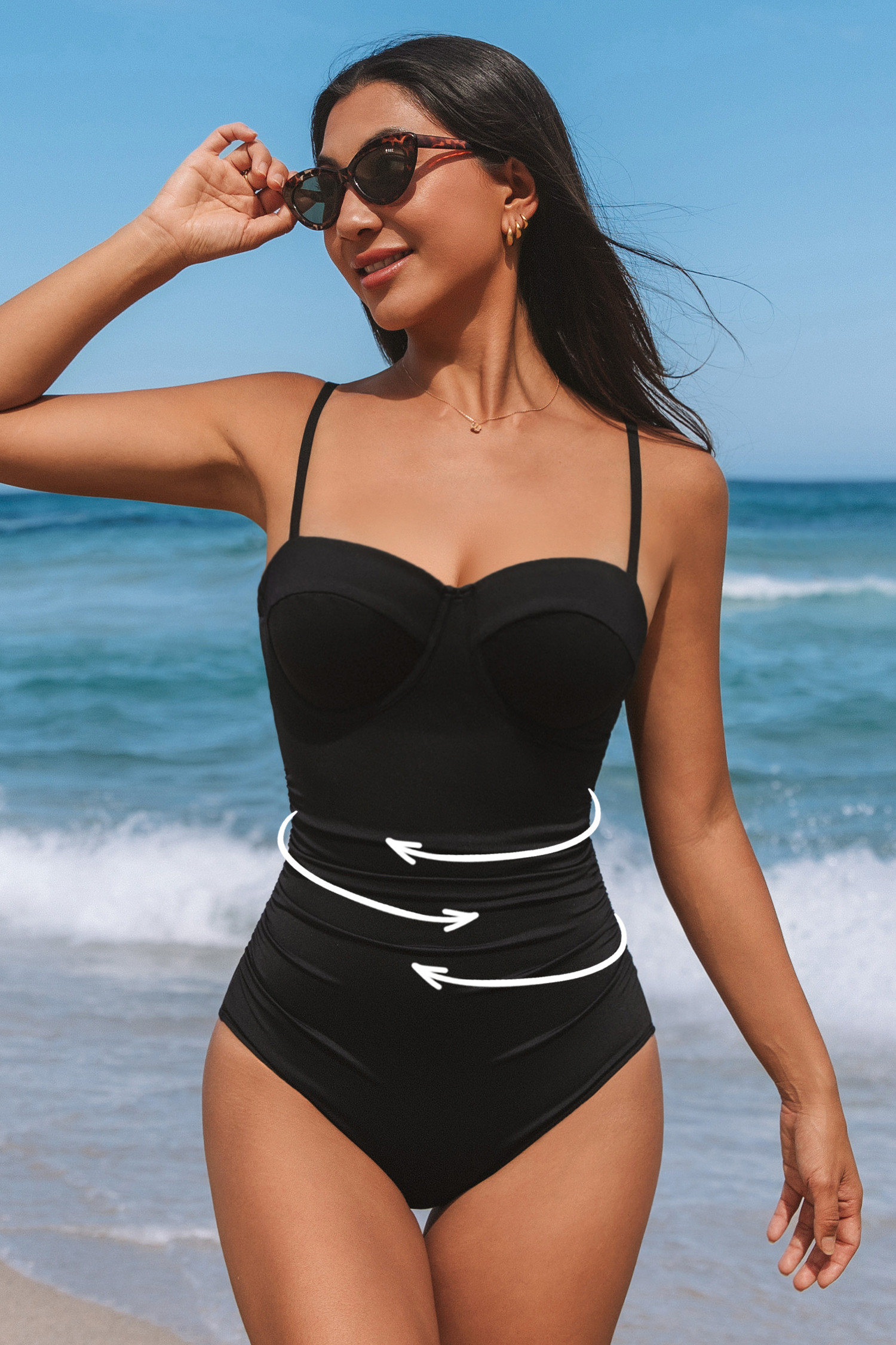 Siren's Call Black Slim & Sculpt One-Piece Swimsuit | Cupshe US
