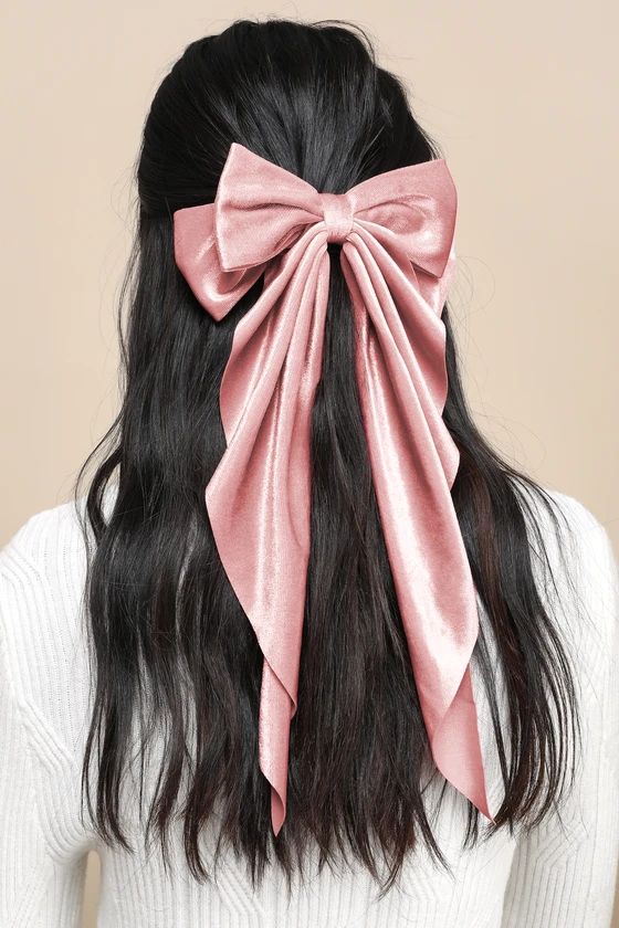 Adorably Delightful Pink Velvet Hair Bow Barrette | Lulus (US)