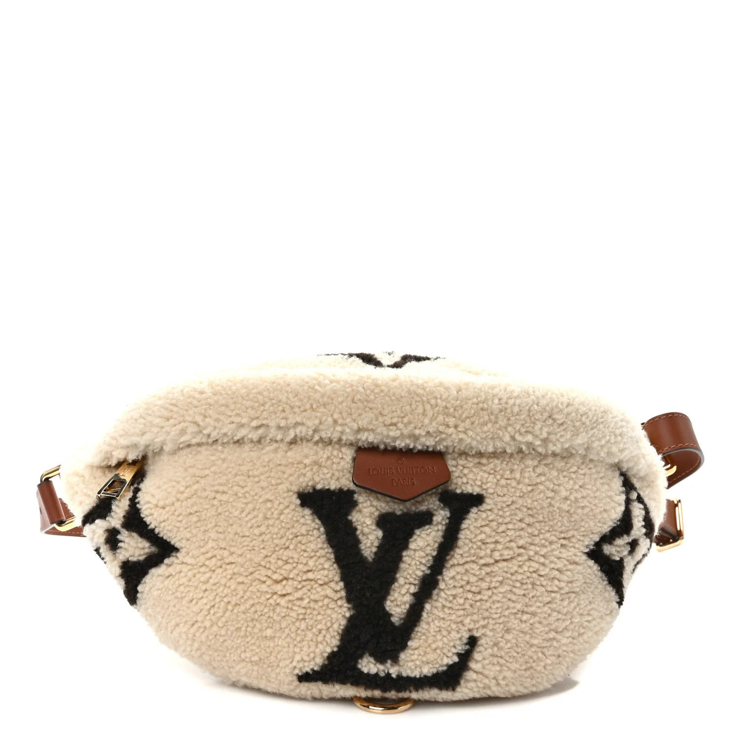 Shearling Monogram LV Ski Bumbag Cream Brown | FASHIONPHILE (US)