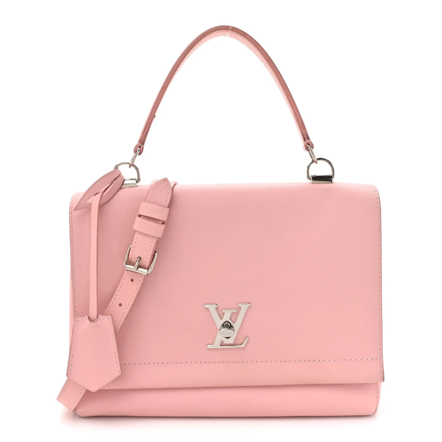 Soft Calfskin Lockme II Top Handle Rose Ballerine | FASHIONPHILE (US)