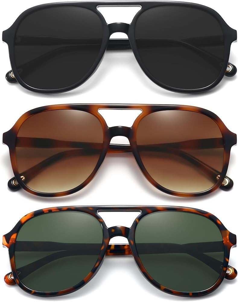 MEETSUN Retro Aviator Sunglasses for Women Men Trendy Square Aviators 70s Vintage Sun Glasses | Amazon (US)