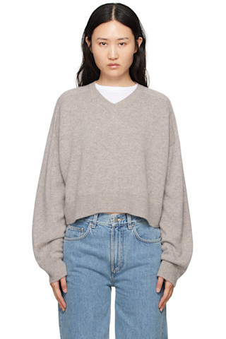 Taupe Anzor Sweater | SSENSE