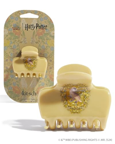 Harry Potter x Kitsch Jumbo Hair Claw - 2.3 Inches Big Hair Clips for Girls and Women | Stylish Accessories for Full Updo and Half Ponytail - Hufflepuff - 1pc | Amazon (US)