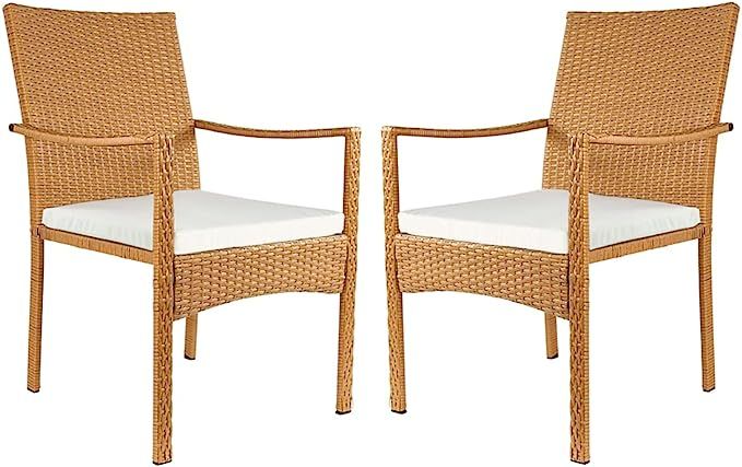 Amazon Brand - Ravenna Home Set of 2 Coastal Outdoor Patio Dining Chairs with Cushion, Weather-Re... | Amazon (US)