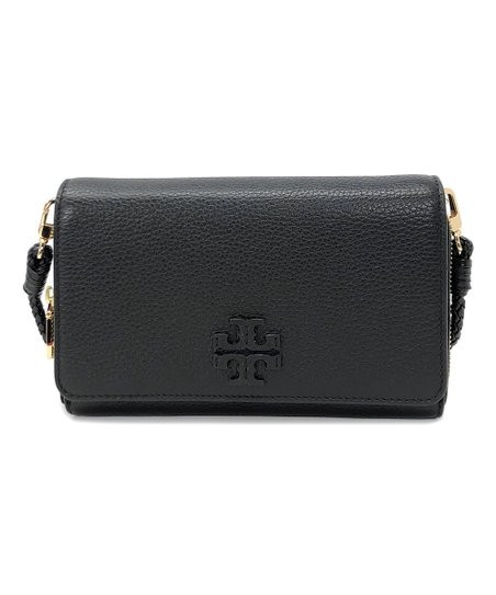 Black Fold-Over Taylor Leather Wallet Crossbody Bag | Zulily