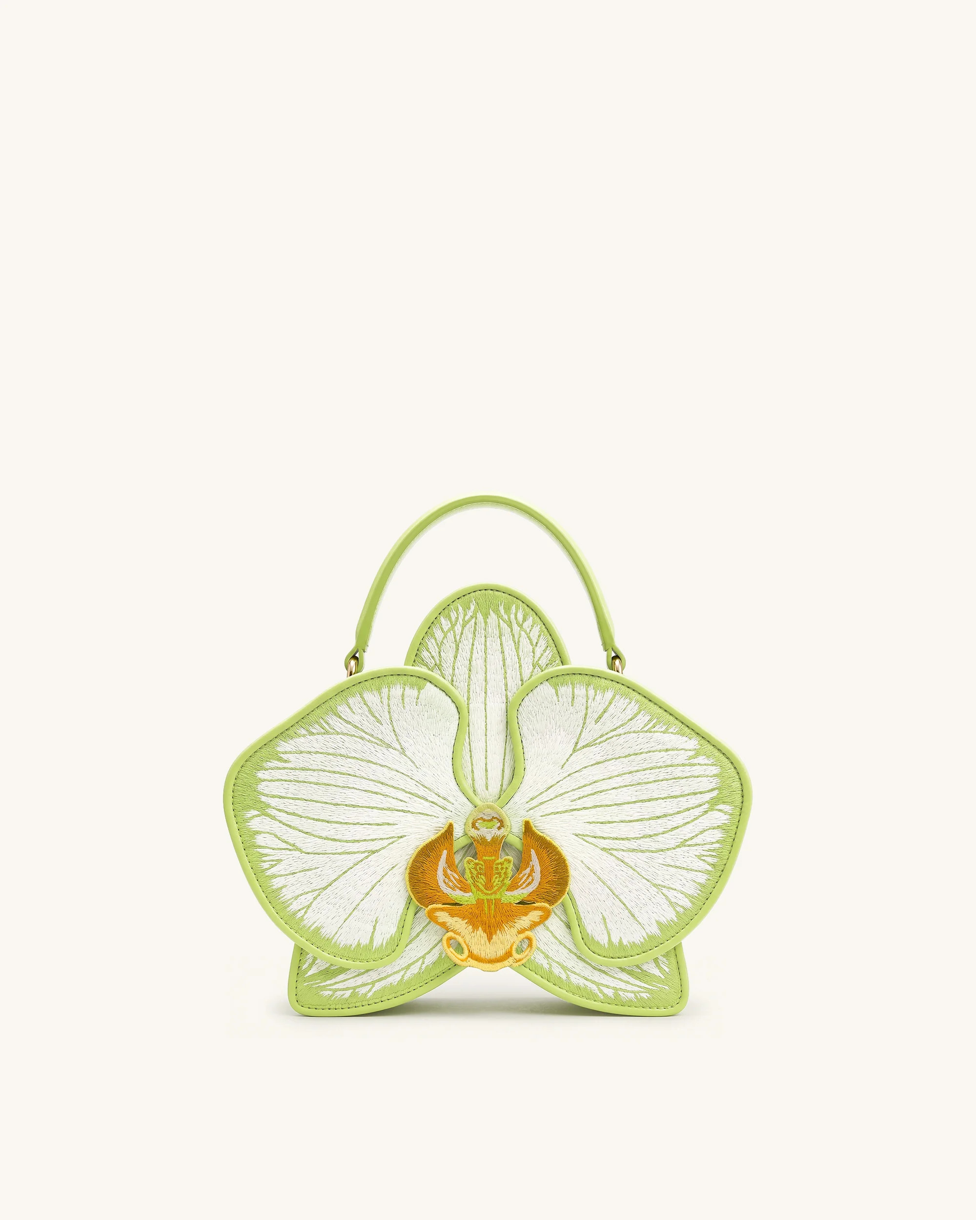 Flora Orchid Shaped Top Handle Bag - Light Green | JW PEI US
