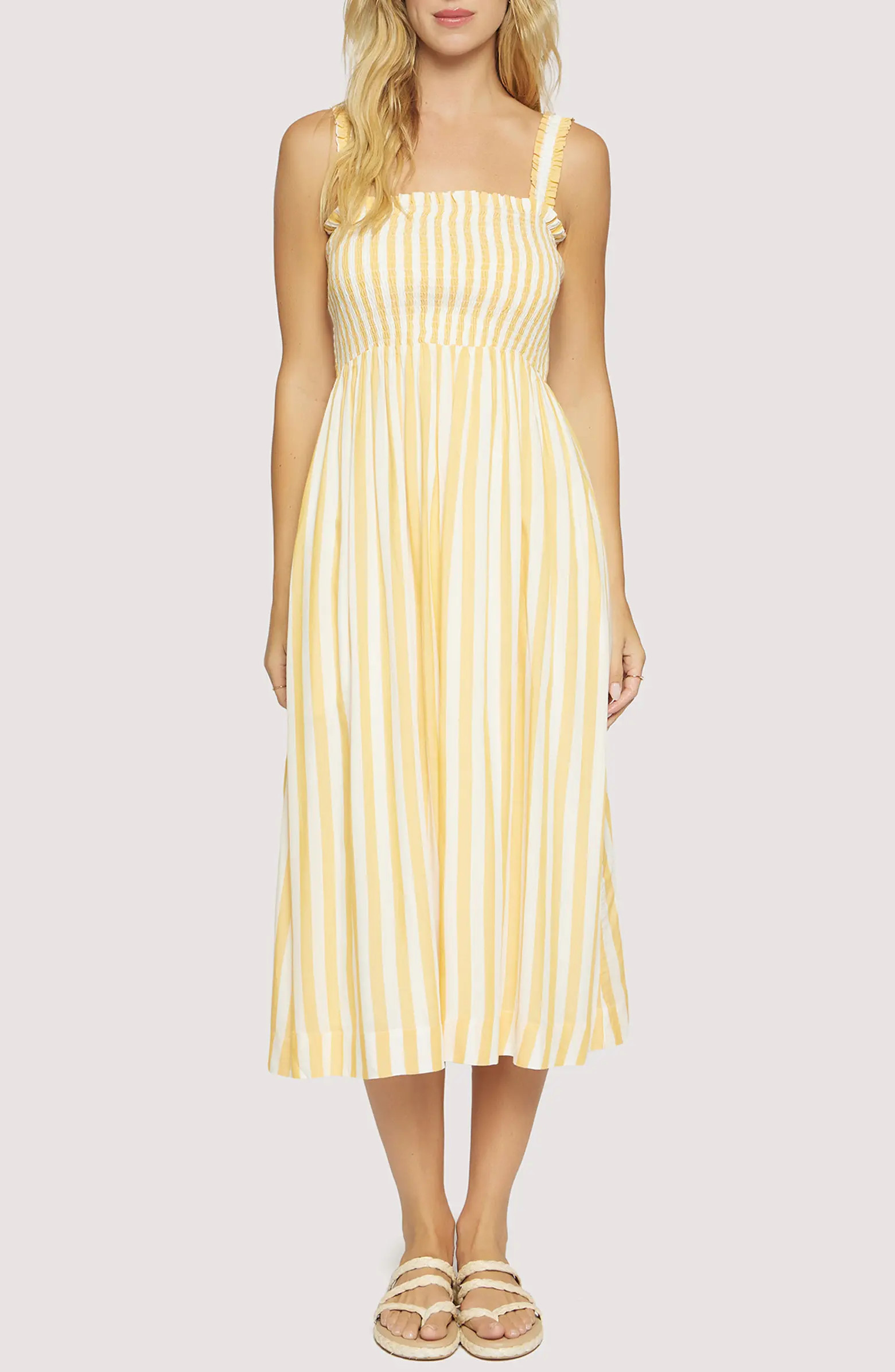 Lost + Wander Sunburst Glow Stripe Midi Sundress | Nordstrom | Nordstrom