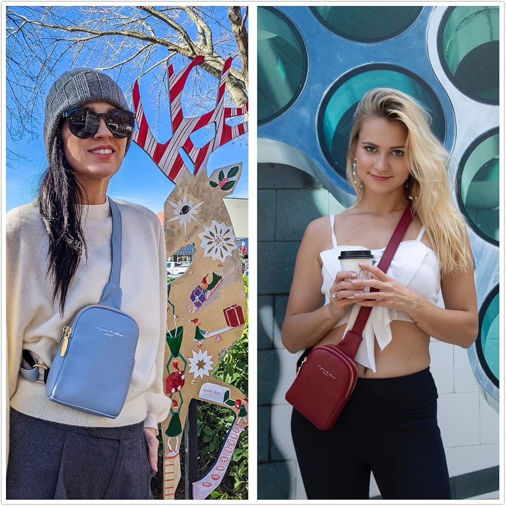 INICAT Fanny Pack Purse Small Crossbody Vegan Leather Sling Bag for Women Men Girls | Amazon (US)