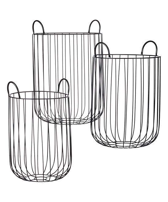 Sullivans Decor Baskets GRAY - Metal Wire Basket - Set of Three | Zulily
