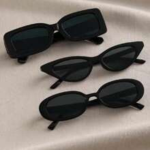 pcs Women Geometric Fashion Black Fashion Glasses For Daily Travel Clothing Accessories | SHEIN