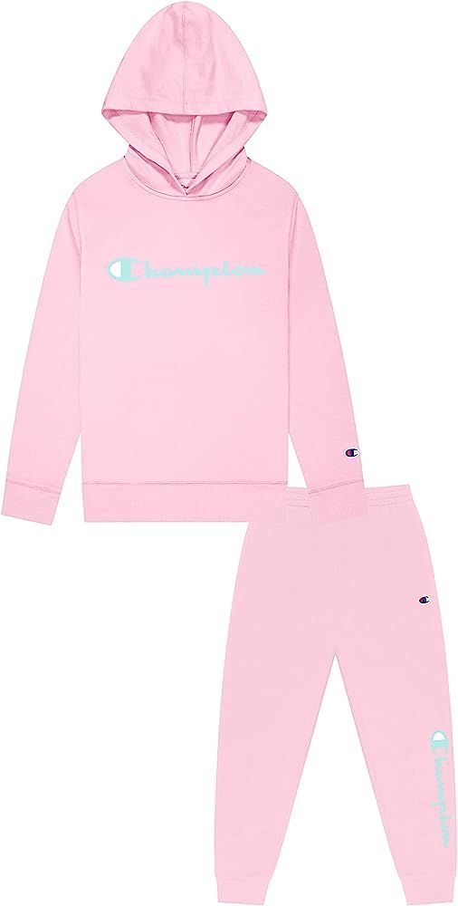 Amazon.com: Champion Heritage Girls 2 (Two) Piece Fleece Hoodie Fleece Jogger Set Kids Clothes To... | Amazon (US)