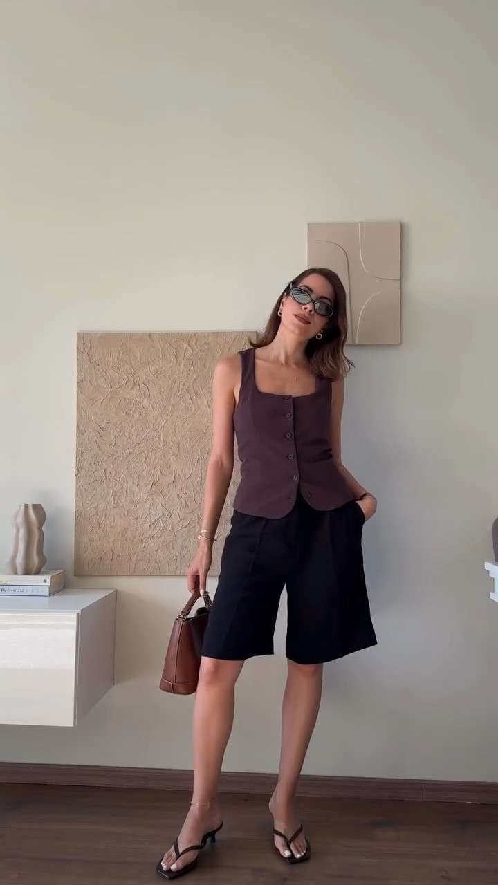 He made me do it 😂  btw. I have these shorts for about 10 years now and wearing them for the first time 🤭 love that they’re back in 👌🏼 so many alternatives I’ll link for sure! 🤍 What do we think about this outfit? 

Comment SHOP for outfit details and alternatives in DM 🔗 

#outfitinspo #fashioninspo #minimalstyle #minimalchic #minimalstyledaily #dailyoutfit #dailyoutfitinspo #summerchic #casualchic #casualchicstyle #minimalchicstyle #ootd #mango #hmxme #dameungrrr #trending #fashionreel
@asos @shop.ltk @ltk.europe