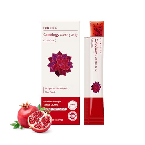 FOODOLOGY Coleology Cutting Stick Jelly – Supports Appetite Suppressant, Boost Metabolism & Control Cravings, Garcinia Cambogia HCA, Chia Seeds, Pomegranate Flavor Korean Supplement – 10 Sachets | Amazon (US)
