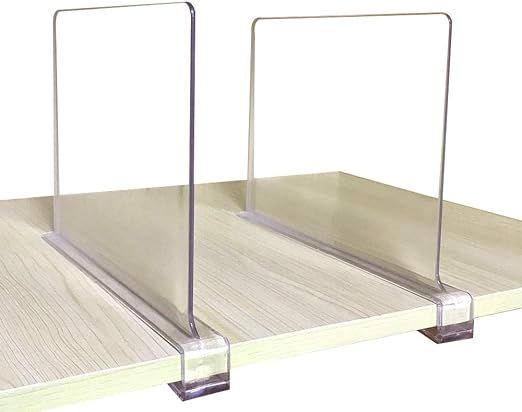 CY craft Shelf Dividers for Closets, Clear Acrylic Shelf Divider for Wood Shelves and Clothes Org... | Amazon (US)