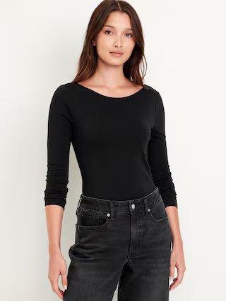 Double-Layer Scoop-Back Bodysuit | Old Navy (US)
