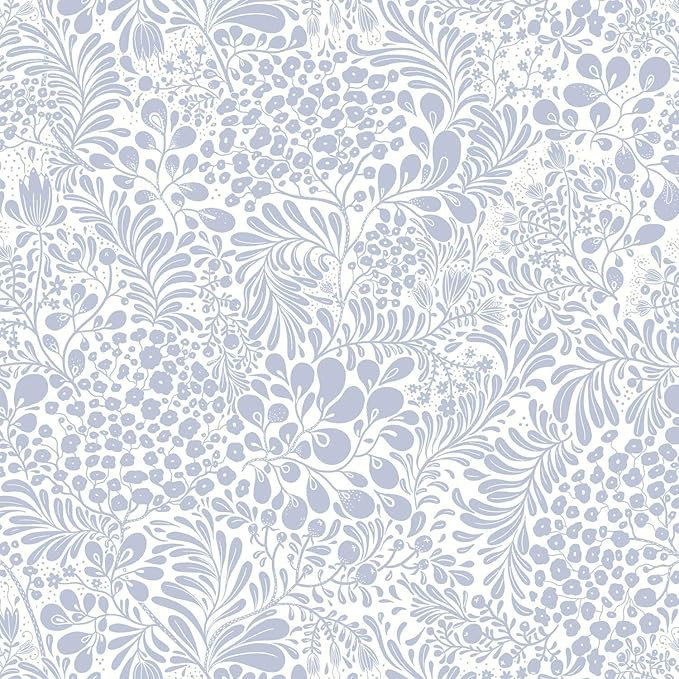 Heroad Peel and Stick Wallpaper Blue Floral Contact Paper Boho Wall Paper Modern Removable Self A... | Amazon (US)