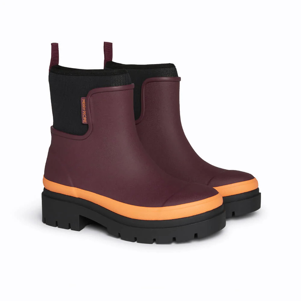 Tully Boot // Plum & Neon Orange | Merry People - UK