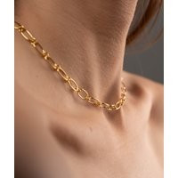 Gold Link Necklace - Rectangle Chain Necklace | Etsy (US)