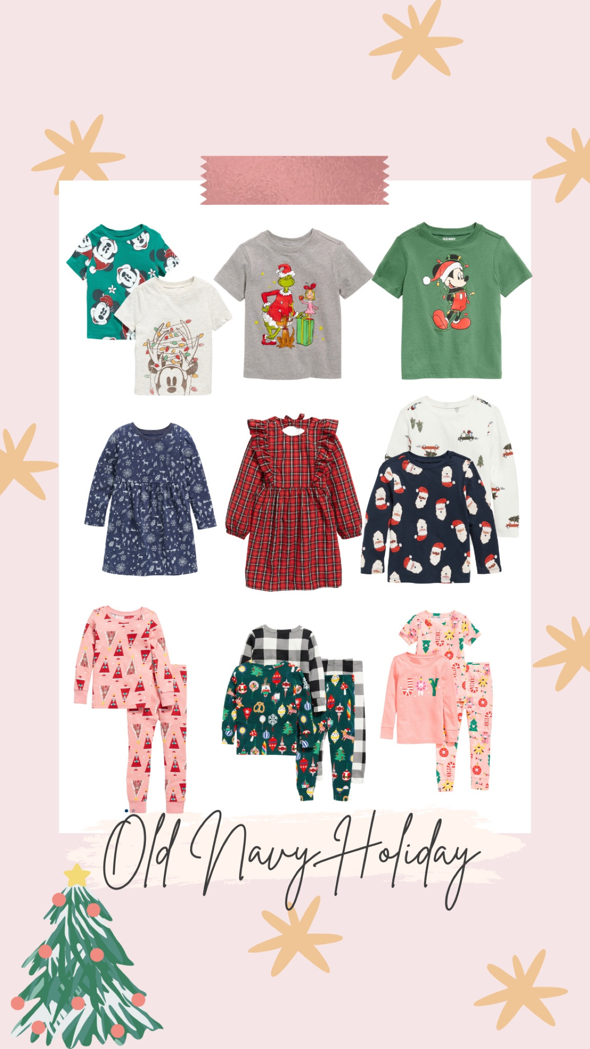 Old Navy Holiday and Christmas finds for toddlers and kids! Adorable pajamas, cute dresses, fun t shirts, and even Disney characters! Most 30% off currently! 

#LTKSeasonal #LTKkids #LTKHoliday