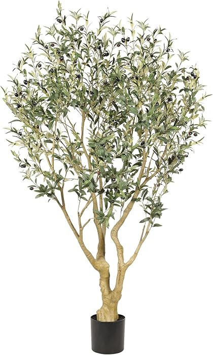 6ft Olive Tree Artificial Indoor with Thick Trunk & Realistic Leave | Amazon (US)