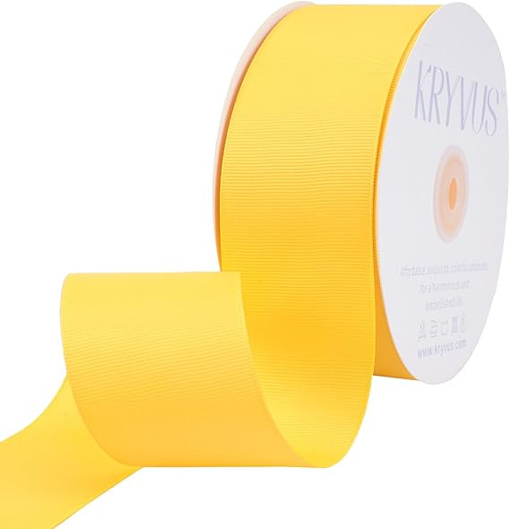 Maize Yellow Ribbon, Grosgrain Ribbon 2 Inch x Continuous 50 Yards, Maize Yellow Grosgrain Ribbon... | Amazon (US)