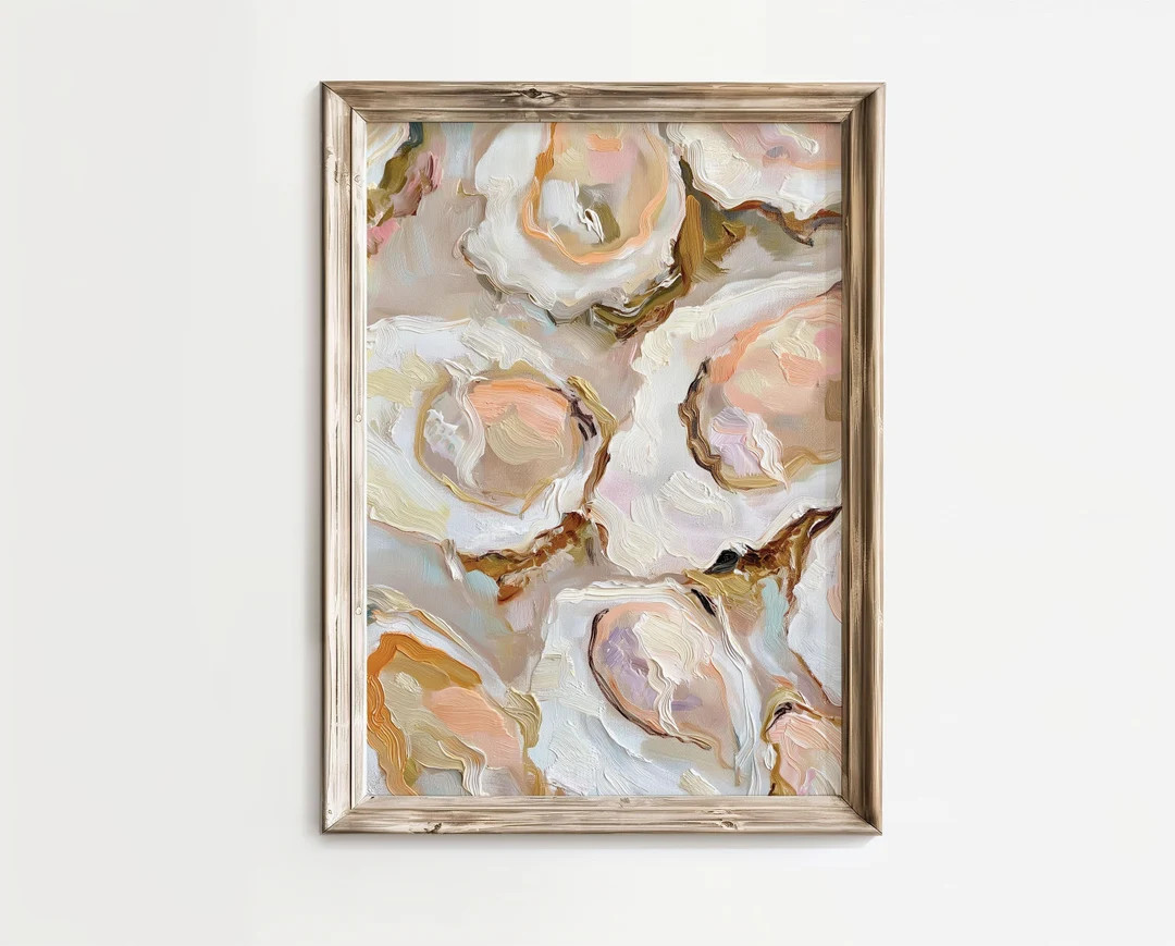 Mid-Century Vintage Abstract Oyster Seafood Kitchen Art Print| Wall Decor| Digital Prints| Trendy... | Etsy (US)