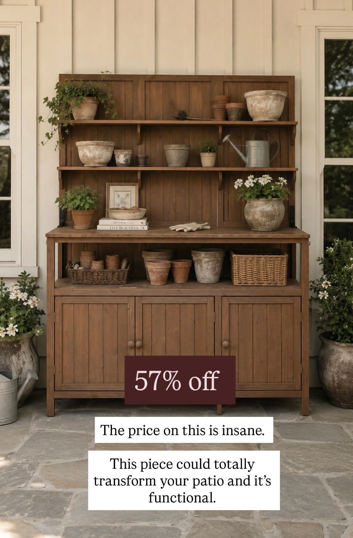 This piece would totally transform your patio. It’s 57% off and the actual price is insane. I wish I had a space for this wood potting station on sale Wayfair porch and patio must have.

#LTKSaleAlert #LTKHome
