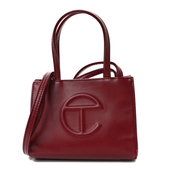 Vegan Leather Small Shopping Bag Oxblood | FASHIONPHILE (US)