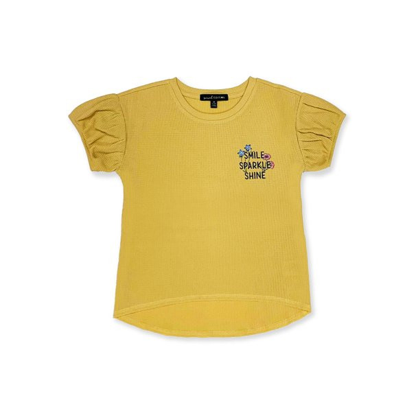 Social Edition Girls 4-16 Puff Sleeve Graphic Waffle T-Shirt | Walmart (US)