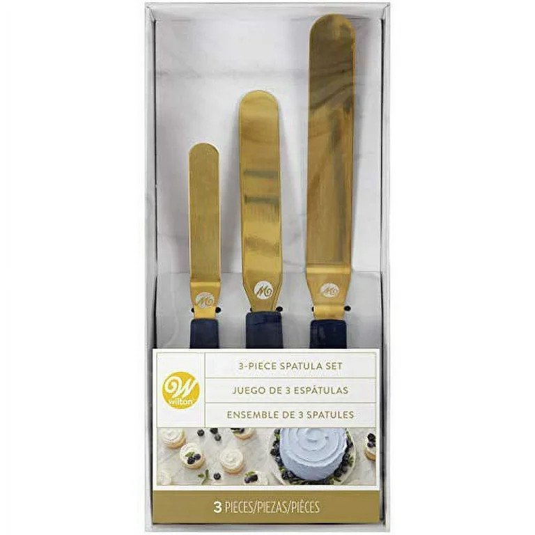 Wilton W090012 Icing Spatula Set, Navy Blue & Gold - Pack of 3 | Walmart (US)
