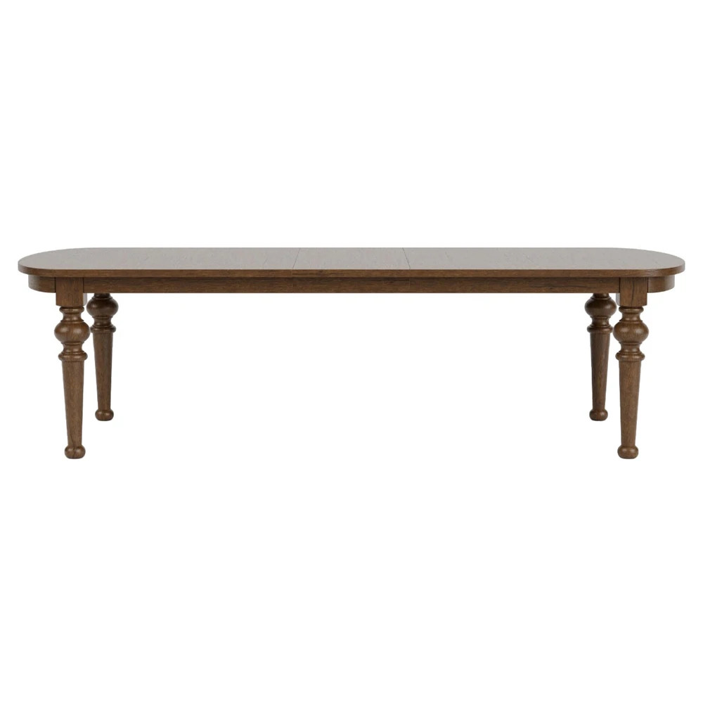 Callum Updated Traditional Brown Wood Oval Extendable Dining Table - 90-108" | Kathy Kuo Home
