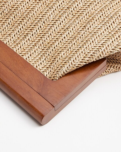 Wood Handle Straw Clutch | Express