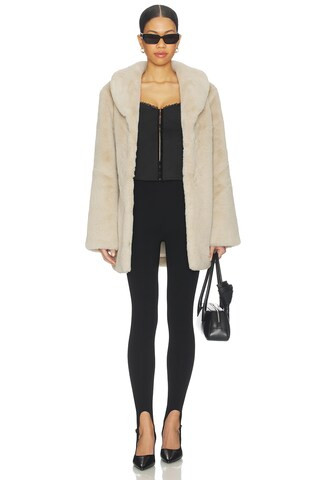 Tatiana Faux Fur Coat in Oatmilk | Revolve Clothing (Global)