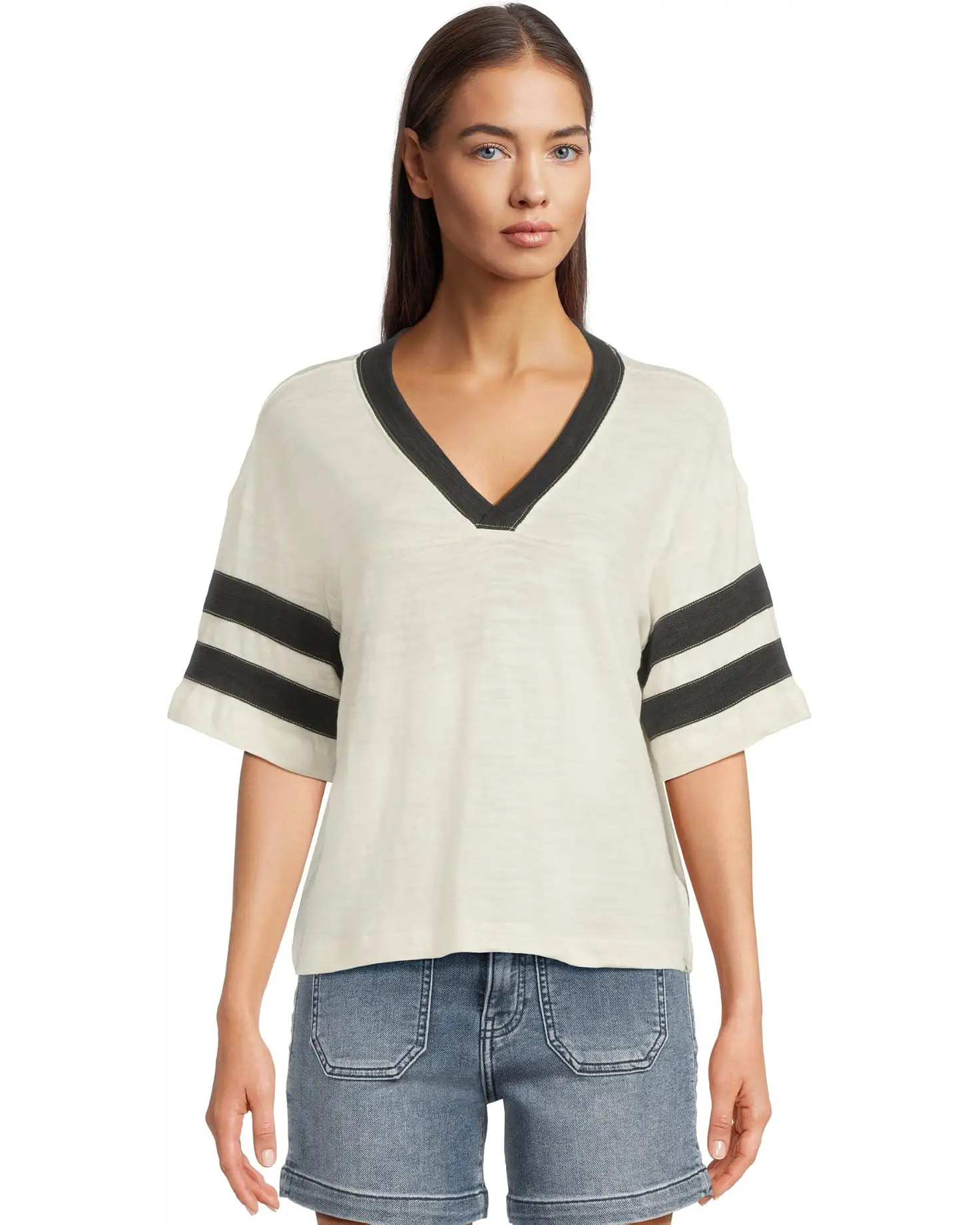 Women's Faherty Sunwashed Slub Varsity Tee | Zappos.com
