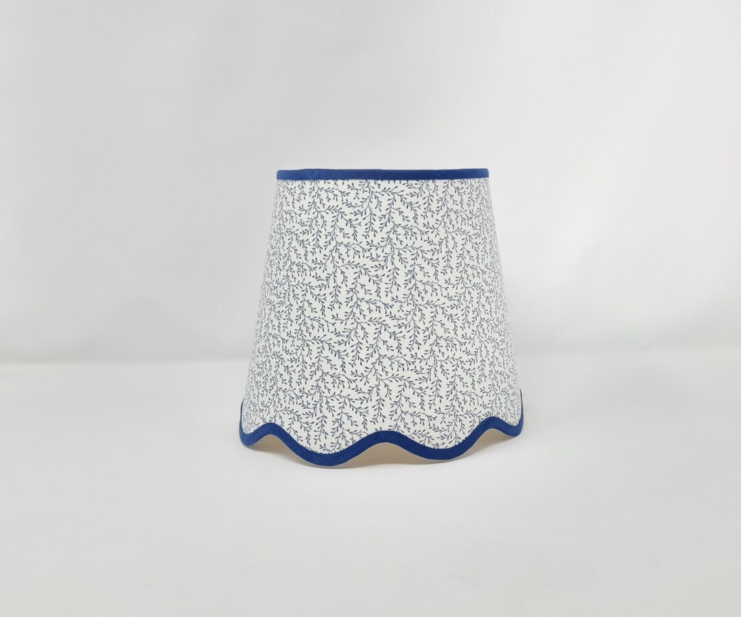 SCALLOP LAMPSHADE Leonie Ian Sanderson Natural Scalloped Edges Trim Colours Clip On, Lamp or Pend... | Etsy (US)